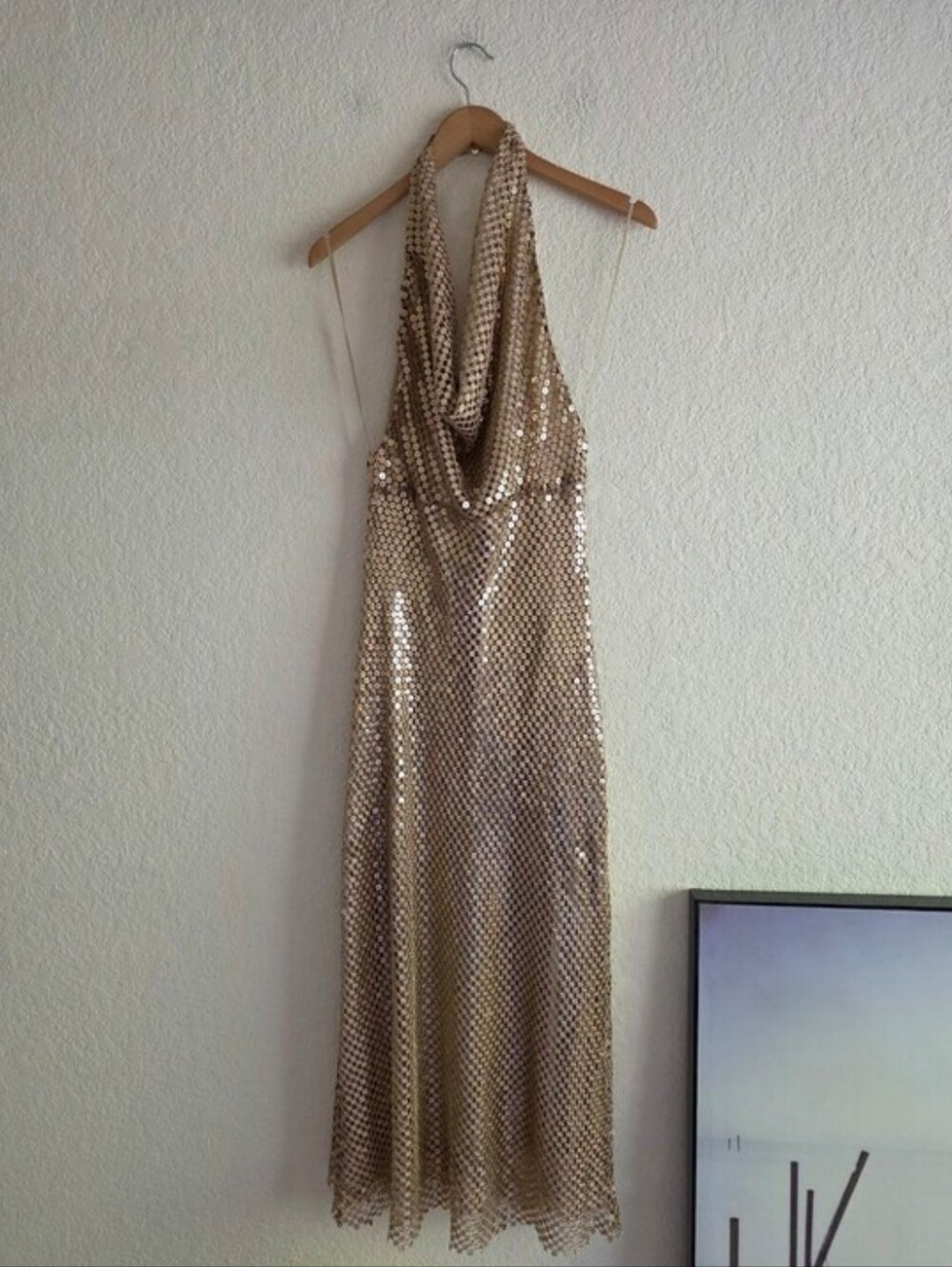 Zara GOLD MESH SLIP DRESS Size M - Picture 16 of 16